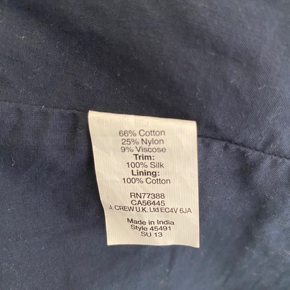 J. Crew Factory 💌Free Shipping Dress with Allover Floral Lace Navy Blue Size 2 - Picture 7 of 8